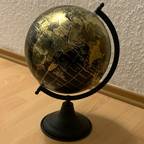 Tischglobus schwarz gold - tischglobus, schwarz/gold