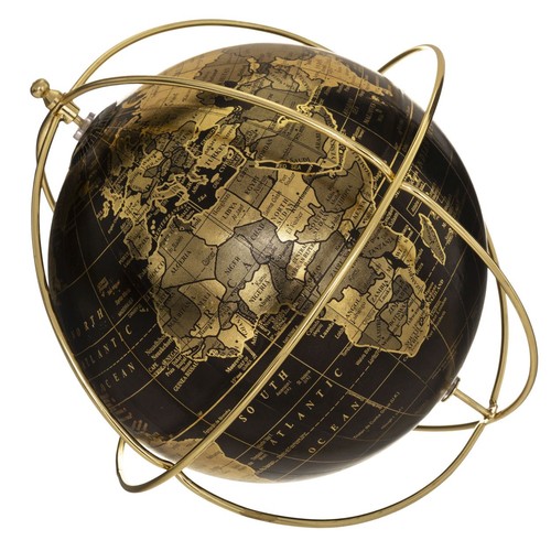 Globus schwarz 24cm - , weltkugel
